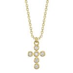 Diamond Bezel Cross Necklace