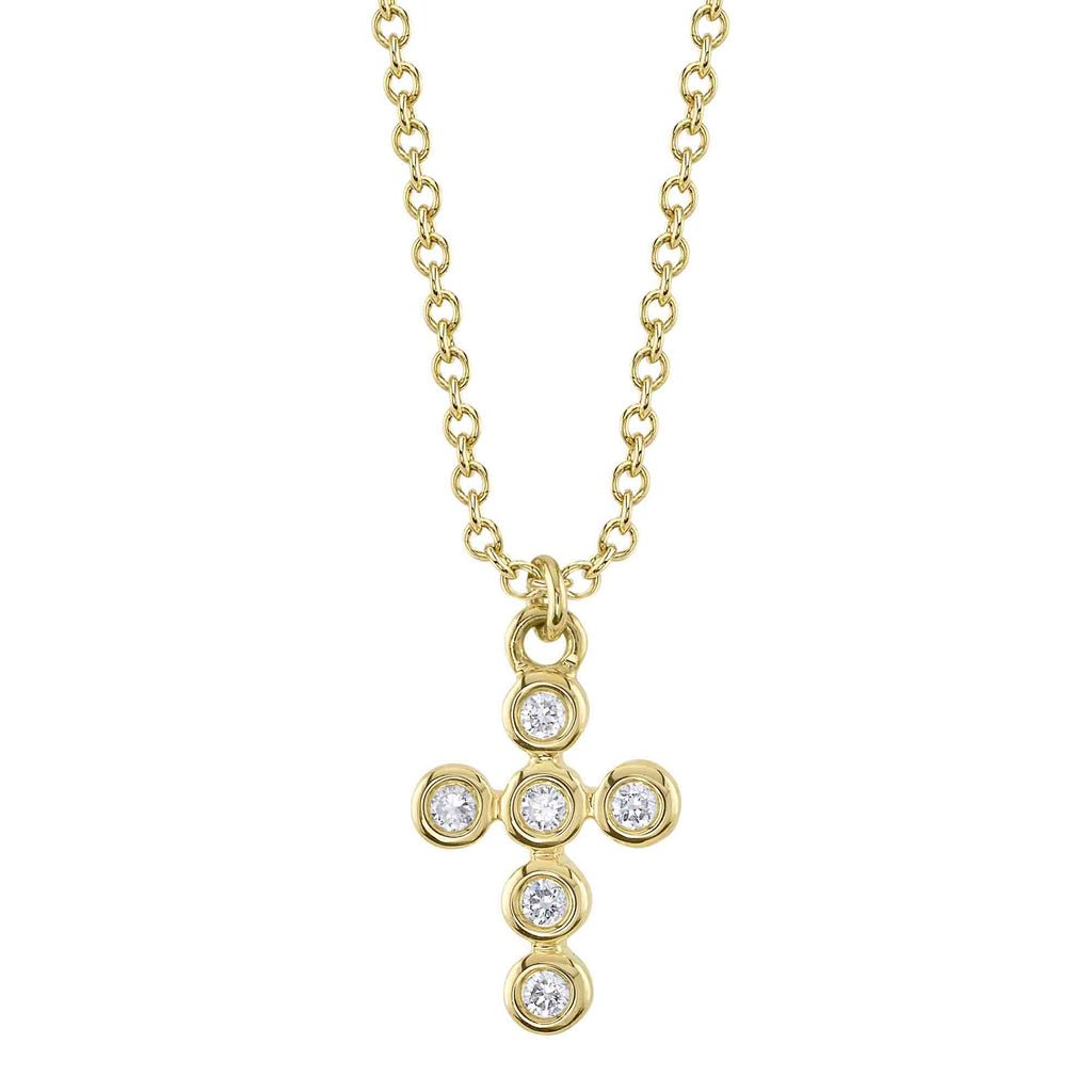 0.08CT DIAMOND BEZEL CROSS NECKLACE Diamond Bezel Cross Necklace