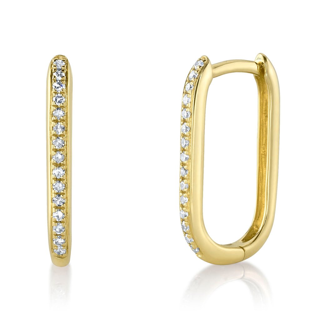0.08CT DIAMOND OVAL HOOP EARRING Diamond Oval Hoop Earring