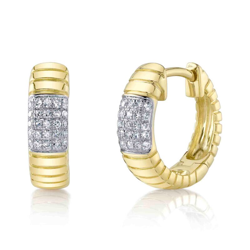 14K Solid Gold Huggie Earring