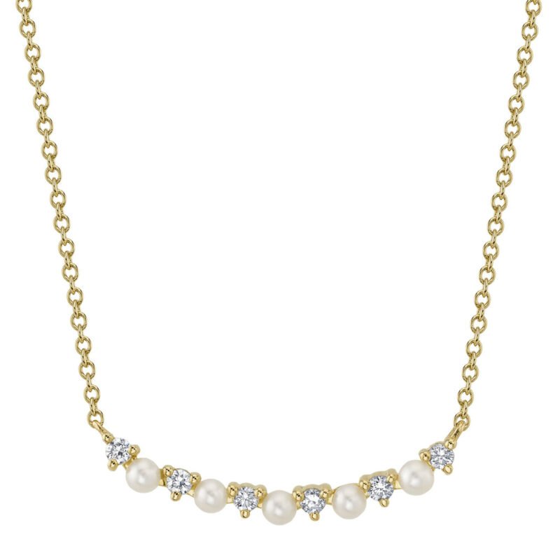 Diamond &Amp; Cultured Pearl Necklace