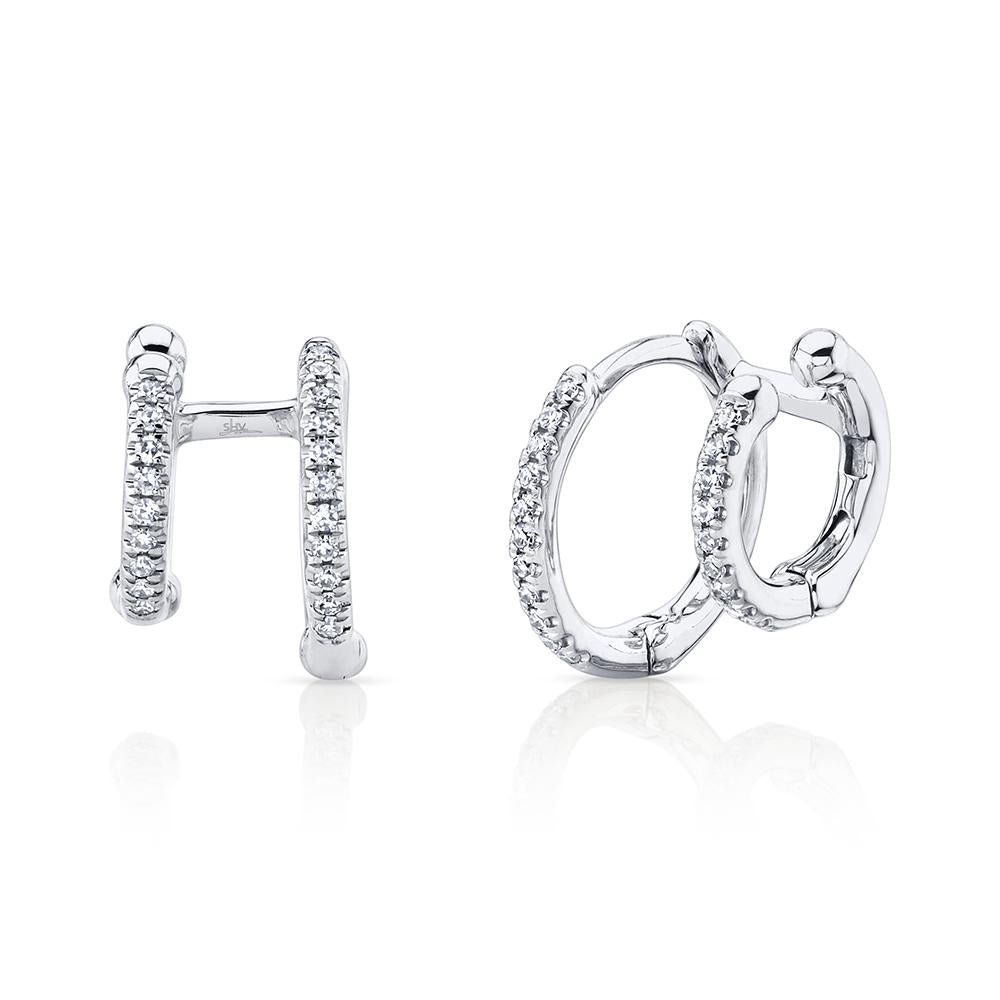 0.12CT DIAMOND DOUBLE HUGGIE EARRING Diamond Double Huggie Earring