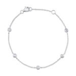 18K Solid Gold 0.13Ct 7" Diamonds By The Yard Bracelet