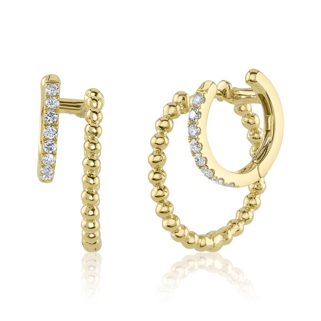 0.18CT DIAMOND DOUBLE HUGGIE EARRING Diamond Double Huggie Earring