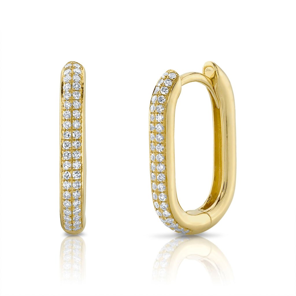 0.18CT DIAMOND OBLONG HOOP EARRING Diamond Oblong Hoop Earring