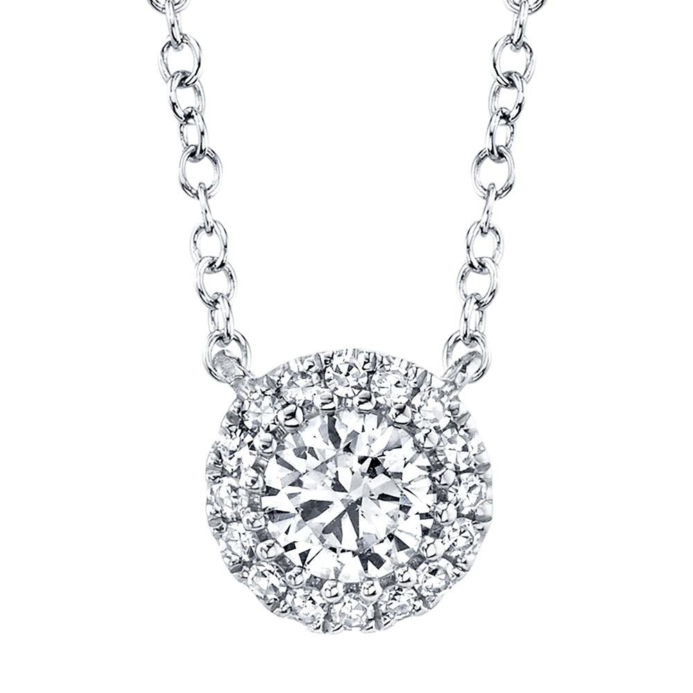 18K Solid Gold 0.20Ct-Ctr(Round) 0.05Ct-Side Diamond Necklace 18K Solid Gold 0.20Ct-Ctr(Round) 0.05Ct-Side Diamond Necklace