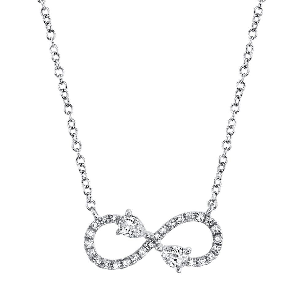 18K Solid Gold 0.22Ct Diamond Infinity Necklace 18K Solid Gold 0.22Ct Diamond Infinity Necklace