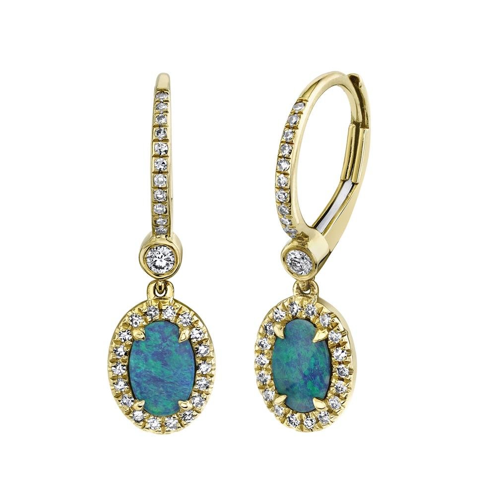 0.23CT DIAMOND & 0.67CT OPAL EARRING 0.23Ct Diamond & 0.67Ct Opal Earring