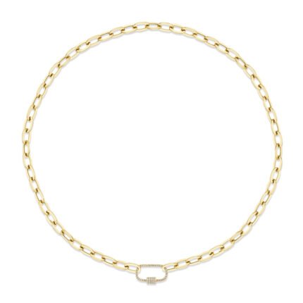 Diamond Paper Clip Link Necklace