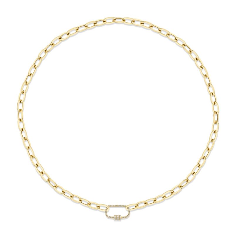 Diamond Paper Clip Link Necklace