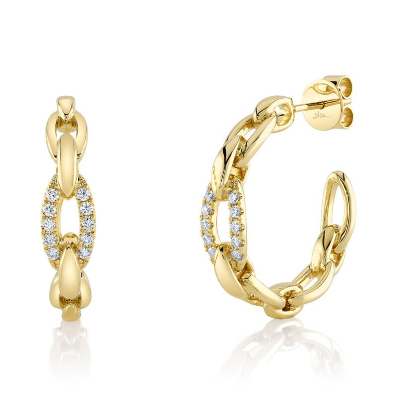 Diamond Link Hoop Earring
