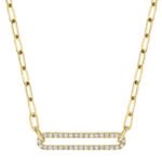 Diamond Paper Clip Link Necklace