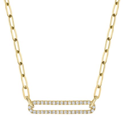 Diamond Paper Clip Link Necklace