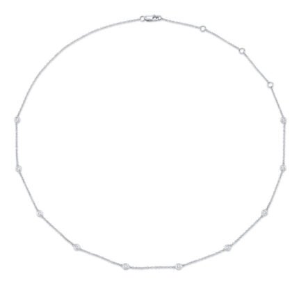 18K Solid Gold 0.28Ct 18" Diamonds By The Yard Chain