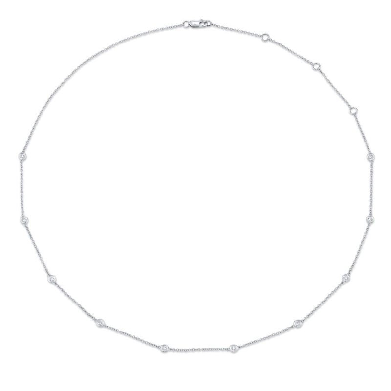 18K Solid Gold 0.28Ct 18" Diamonds By The Yard Chain