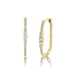 Diamond Oval Hoop Earring