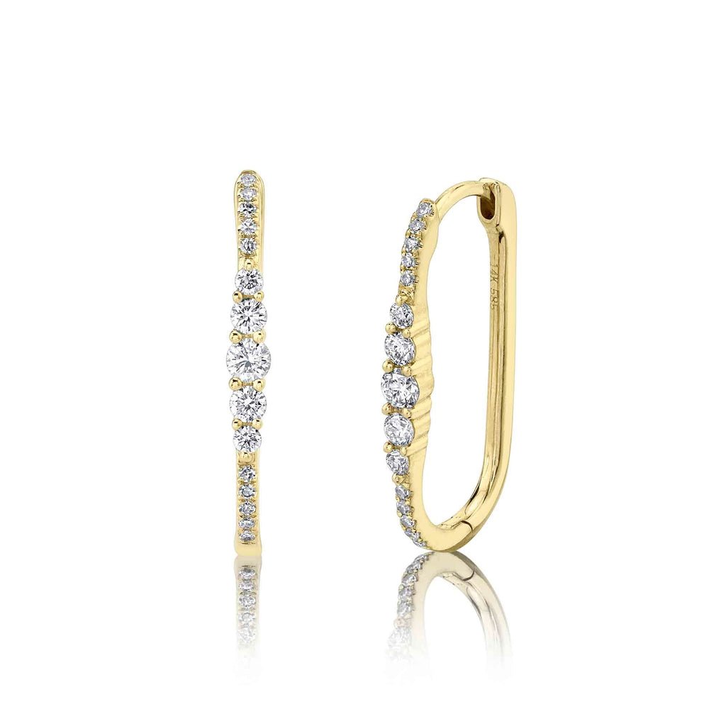 0.29CT DIAMOND OVAL HOOP EARRING Diamond Oval Hoop Earring
