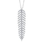 Diamond 'Phoenix' Feather Pendant Necklace