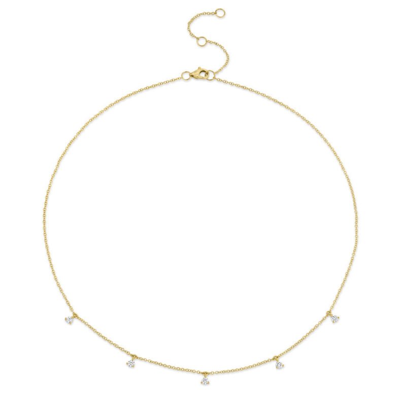 18K Solid Gold 0.30Ct Diamond Necklace