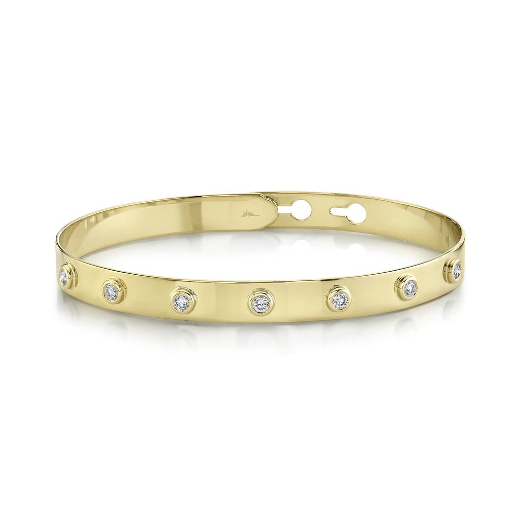 0.32CT DIAMOND BEZEL LATCH LOCK BANGLE Diamond Bezel Latch Lock Bangle