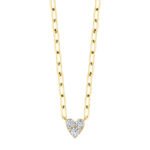 Diamond Heart Paper Clip Link Necklace