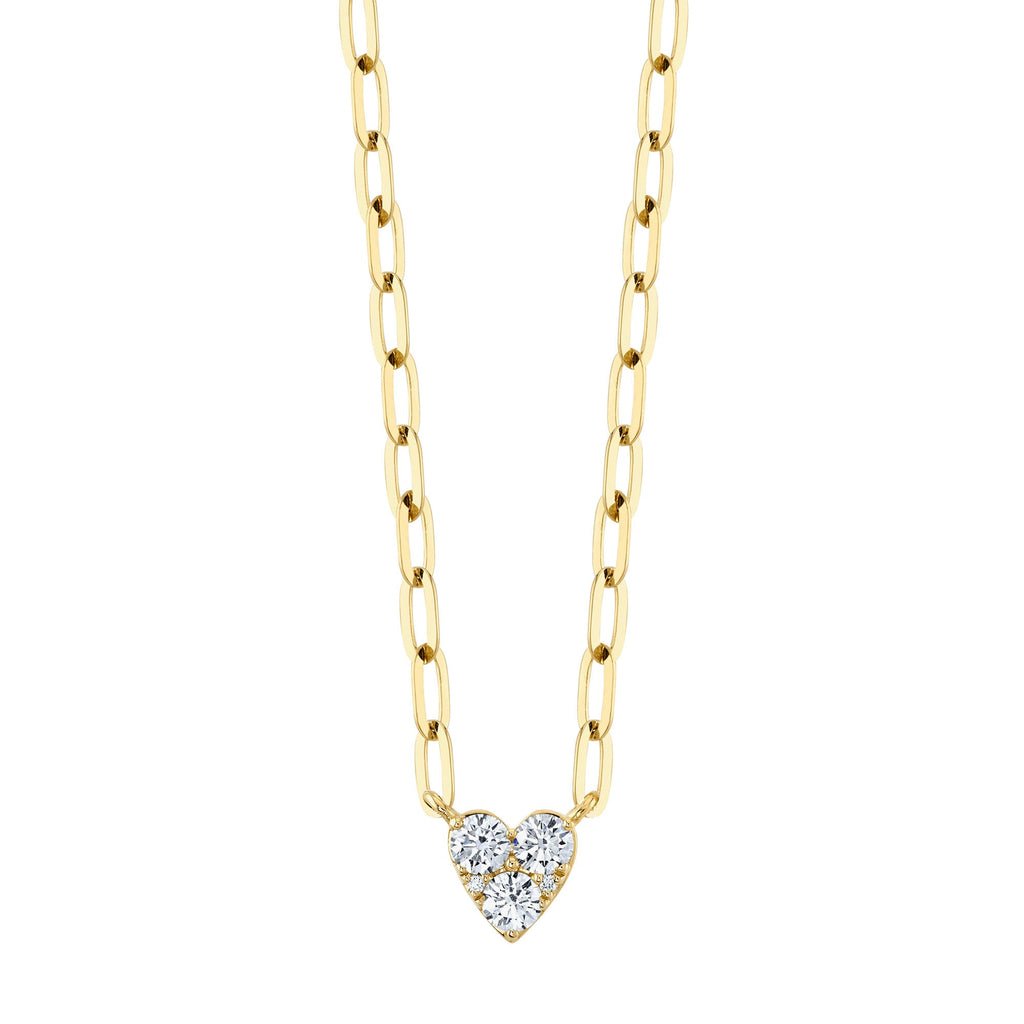 0.41CT DIAMOND HEART PAPER CLIP LINK NECKLACE Diamond Heart Paper Clip Link Necklace
