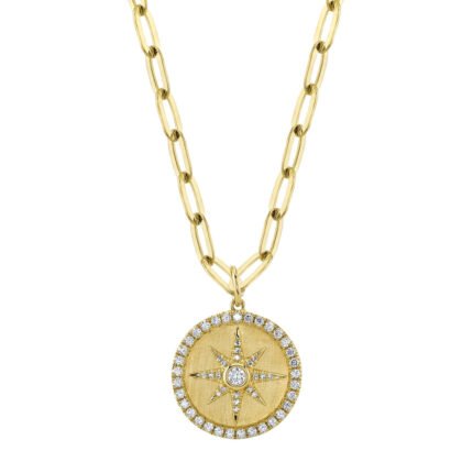 Diamond Star Paper Clip Link Necklace