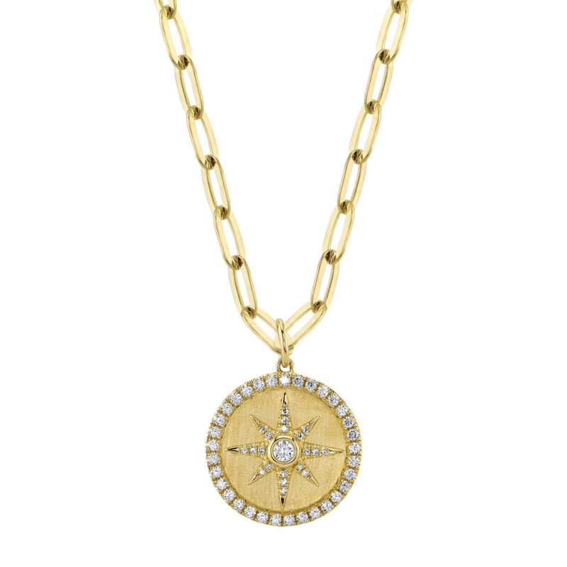 Diamond Star Paper Clip Link Necklace