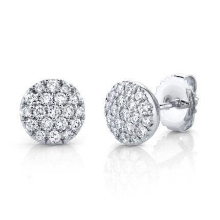 0.48Ct Diamond Pave Circle Stud Earring