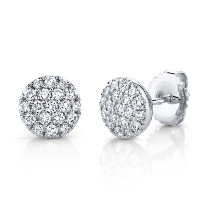 0.48Ct Diamond Pave Circle Stud Earring