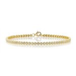 18K Solid Gold 0.64Ct Diamond Bezel Tennis Bracelet