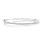 18K Solid Gold 0.88Ct Diamond Bangle