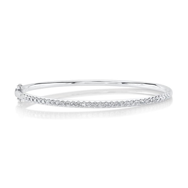 18K Solid Gold 0.88Ct Diamond Bangle