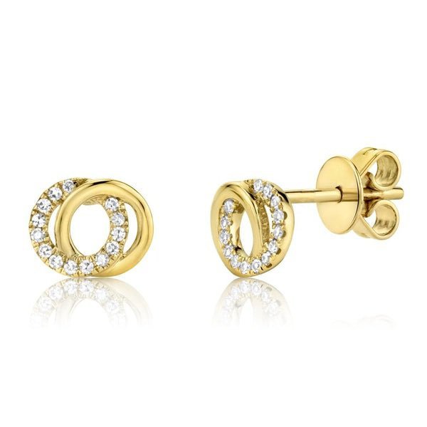 0.09Ct Diamond Love Knot Circle Earring 0.09Ct Diamond Love Knot Circle Earring