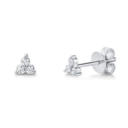 14K Solid Gold 0.15Ct Diamond Stud Earrings
