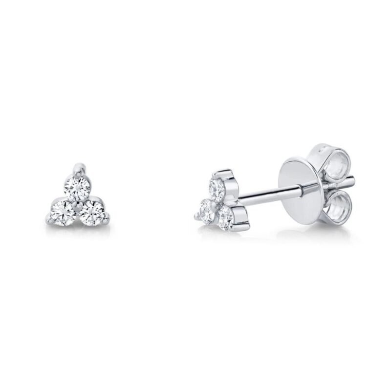 14K Solid Gold 0.15Ct Diamond Stud Earrings