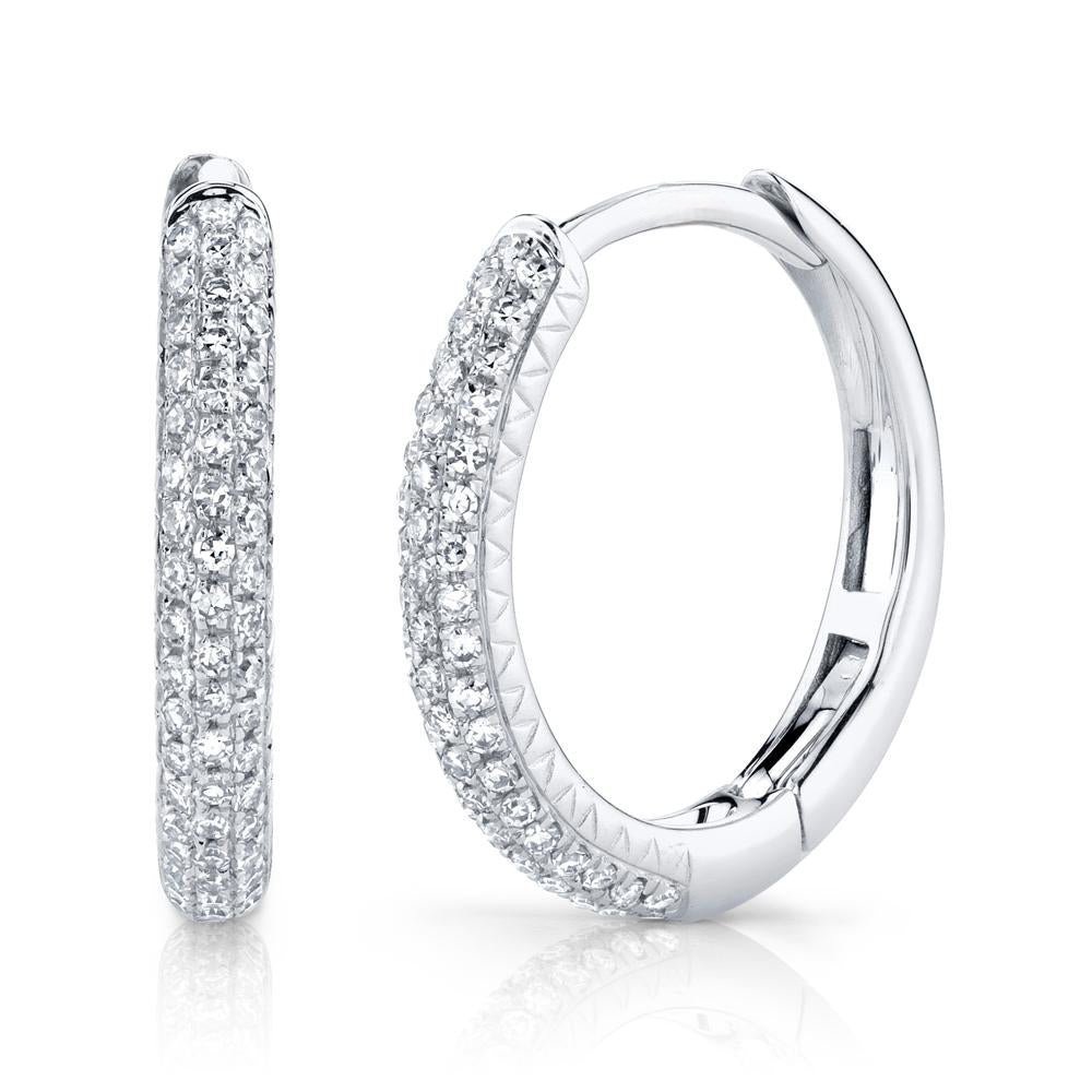 14K Solid Gold 0.21Ct Diamond Pave Hoop Earring 14K Solid Gold 0.21Ct Diamond Pave Hoop Earring