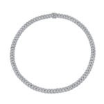 18K Solid Gold 11.53Ct Diamond Pave Link Necklace