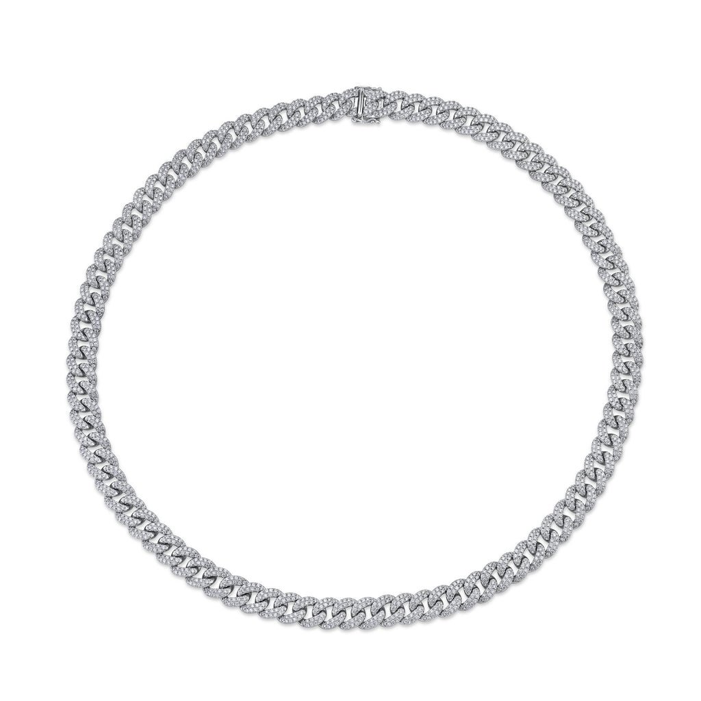 18K Solid Gold 11.53Ct Diamond Pave Link Necklace 18K Solid Gold 11.53Ct Diamond Pave Link Necklace