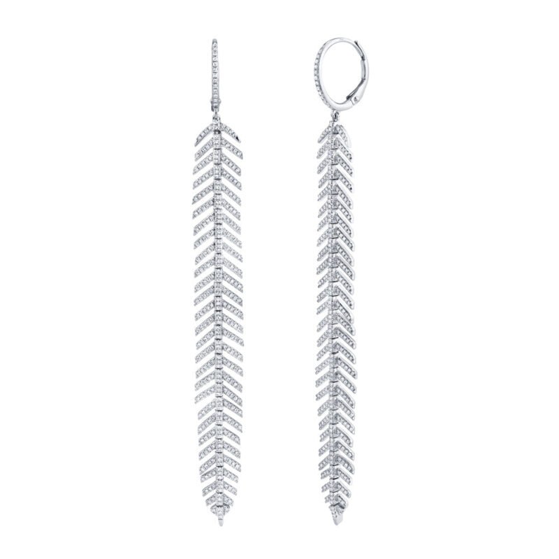 1.43Ct Diamond Feather Earring