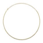 18K Solid Gold 2.00Ct Diamond Bezel Tennis Necklace