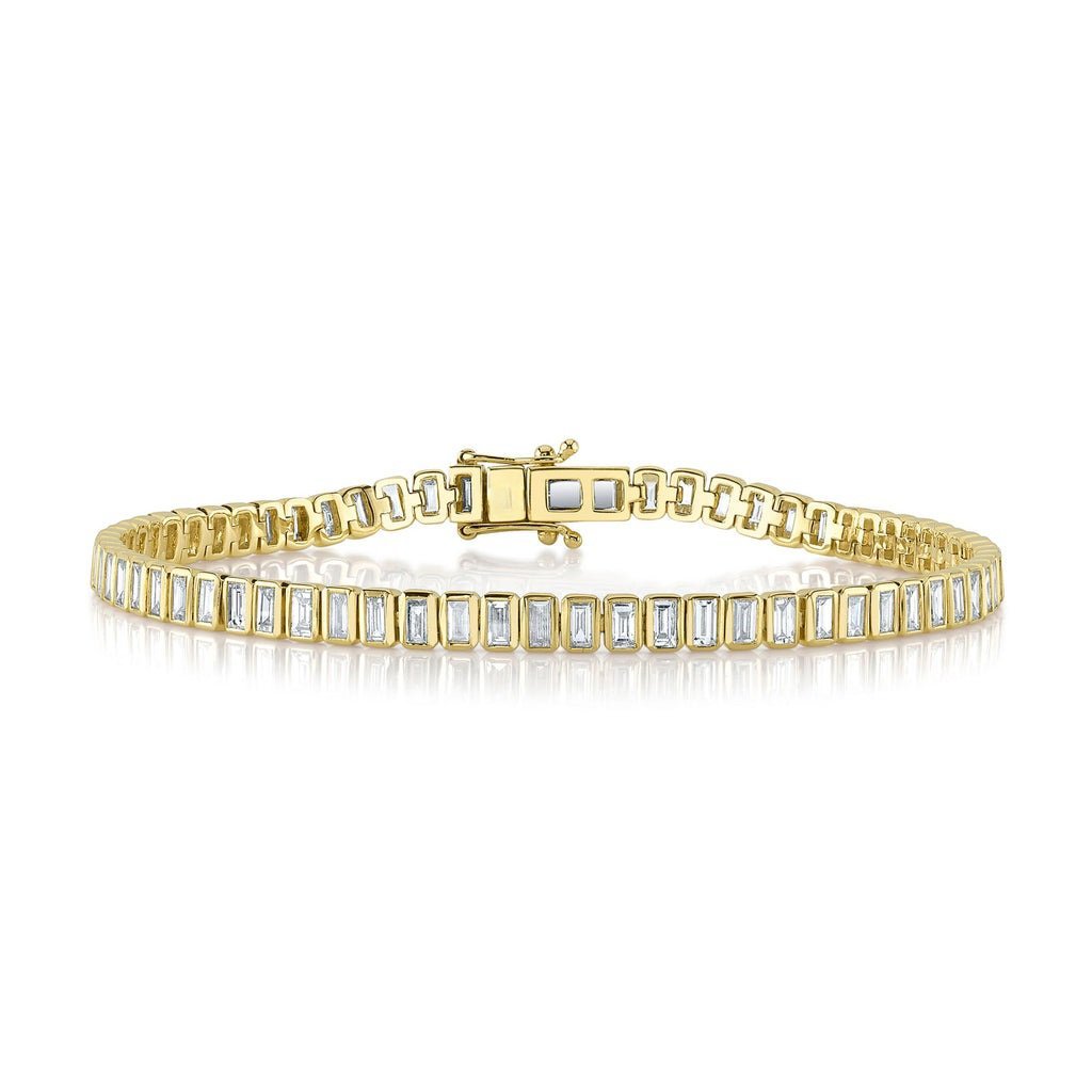 3.57Ct Diamond Baguette Bezel Tennis Bracelet 3.57Ct Diamond Baguette Bezel Tennis Bracelet