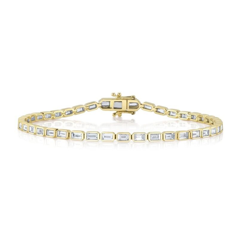 2.20Ct Diamond Baguette Bezel Tennis Bracelet