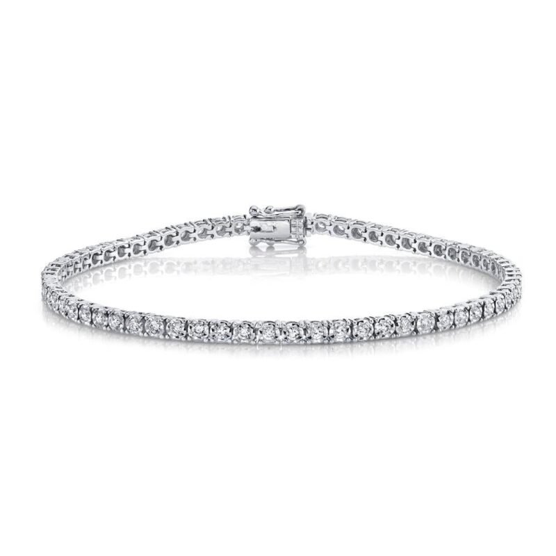 18K Solid Gold 1.19Ct Diamond Tennis Bracelet