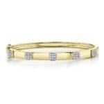 18K Solid Gold 0.43Ct Diamond Pave Bangle