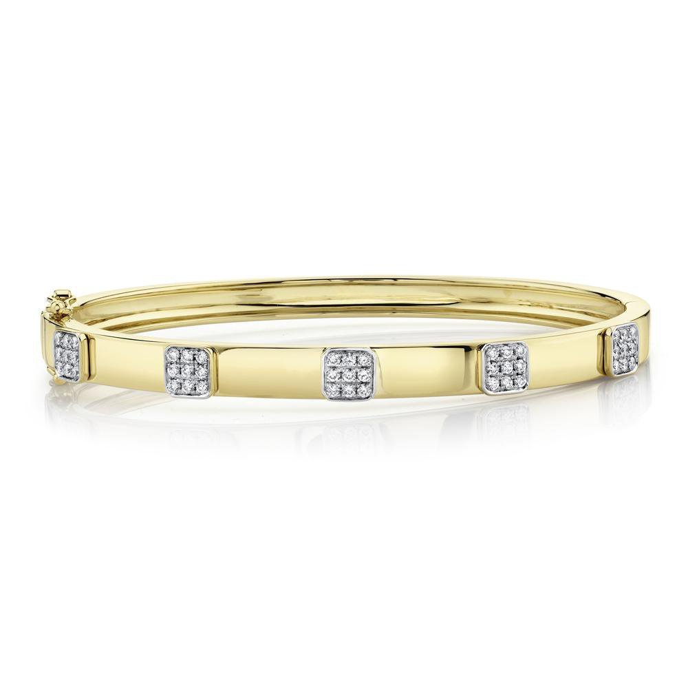 18K Solid Gold 0.43Ct Diamond Pave Bangle 18K Solid Gold 0.43Ct Diamond Pave Bangle