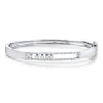 18K Solid Gold 0.42Ct Diamond Slider Bangle