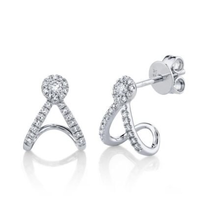 14K Solid Gold 0.20Ct Diamond Earrings
