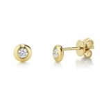 14K Solid Gold 0.22Ct Diamond Stud Earring