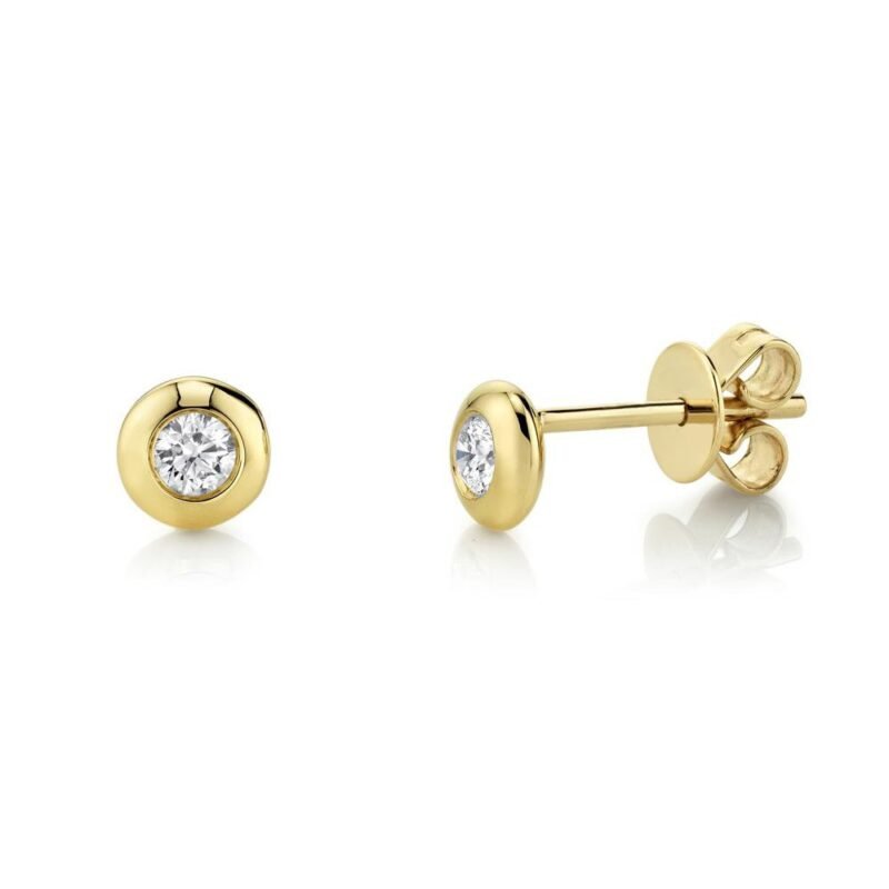 14K Solid Gold 0.22Ct Diamond Stud Earring